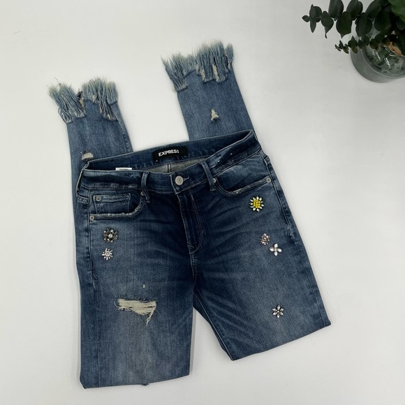 Express Legging Jeans Mid Rise Size 6L - Picture 5 of 8